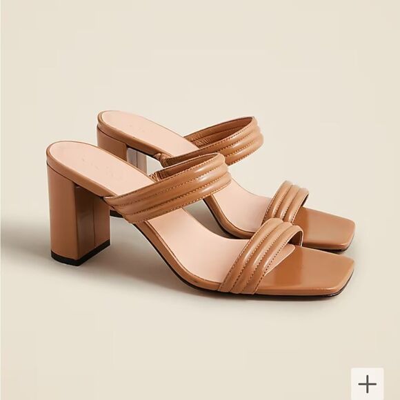 J.Crew Evelyn double-strap heels in leather - Picture 1 of 6